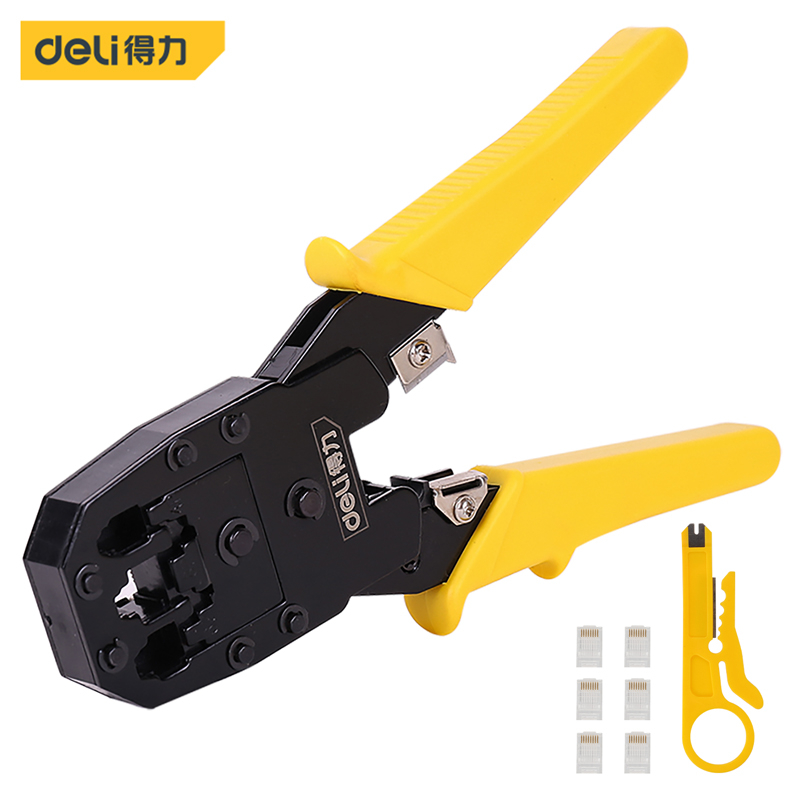 Deli Ethernet Crimper Crimping Pliers 3 In 1 4p 6p 8p Rj45 Rj11 Edl2468 