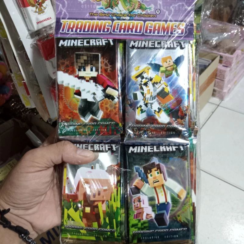 12 SACHETS NEWEST MINECRAFT FOIL CARD TRADING CARD TOY | Shopee Philippines