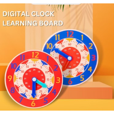 KAYU Dbj Children's Toy Learning Clock Wooden Clock Shape Shorting ...