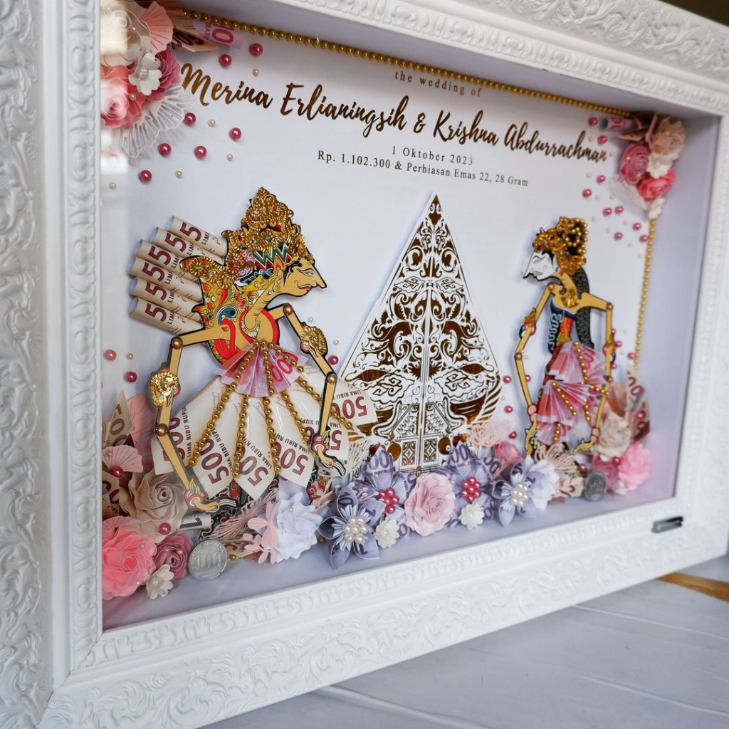 WEDDING DOWRY WAYANG RAMA SHINTA GUNUNGAN GOLD 40X55CM | Shopee Philippines