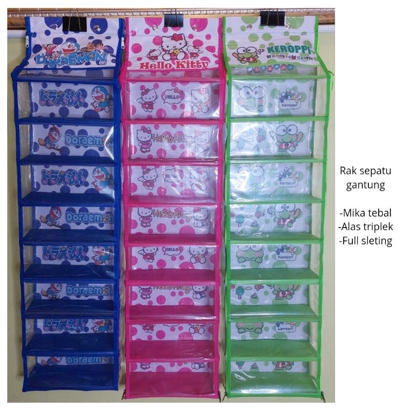 Mica Thick Zipper Character Hanging Shoe Rack Jumbo 9-tier Plywood Base ...