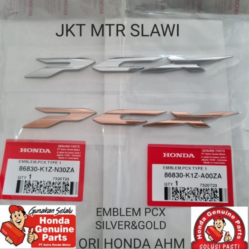 86830-k1z-a00za Emblem Pcx 160 new silver and gold UNIT PRICE original ...