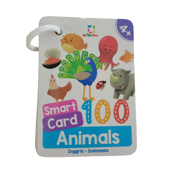 Oopredoo Smart Card 100 Animals Bilingual. Gramedia Animal Flashcards ...