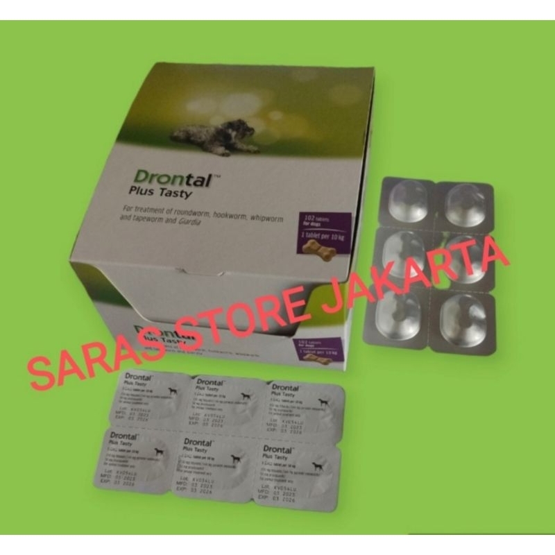 Drontal Tasty Plus Dog Worm Medicine ORIGINAL per 1 tablet/Grain