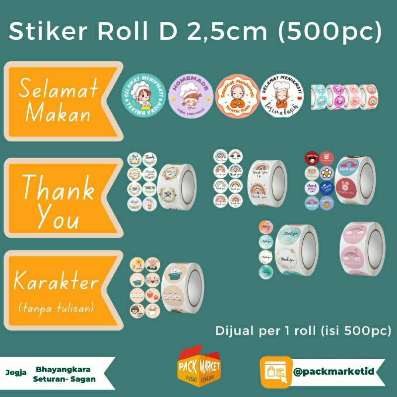 Sticker roll d 2.5 cm (1 roll contains 500 pcs) | Shopee Philippines
