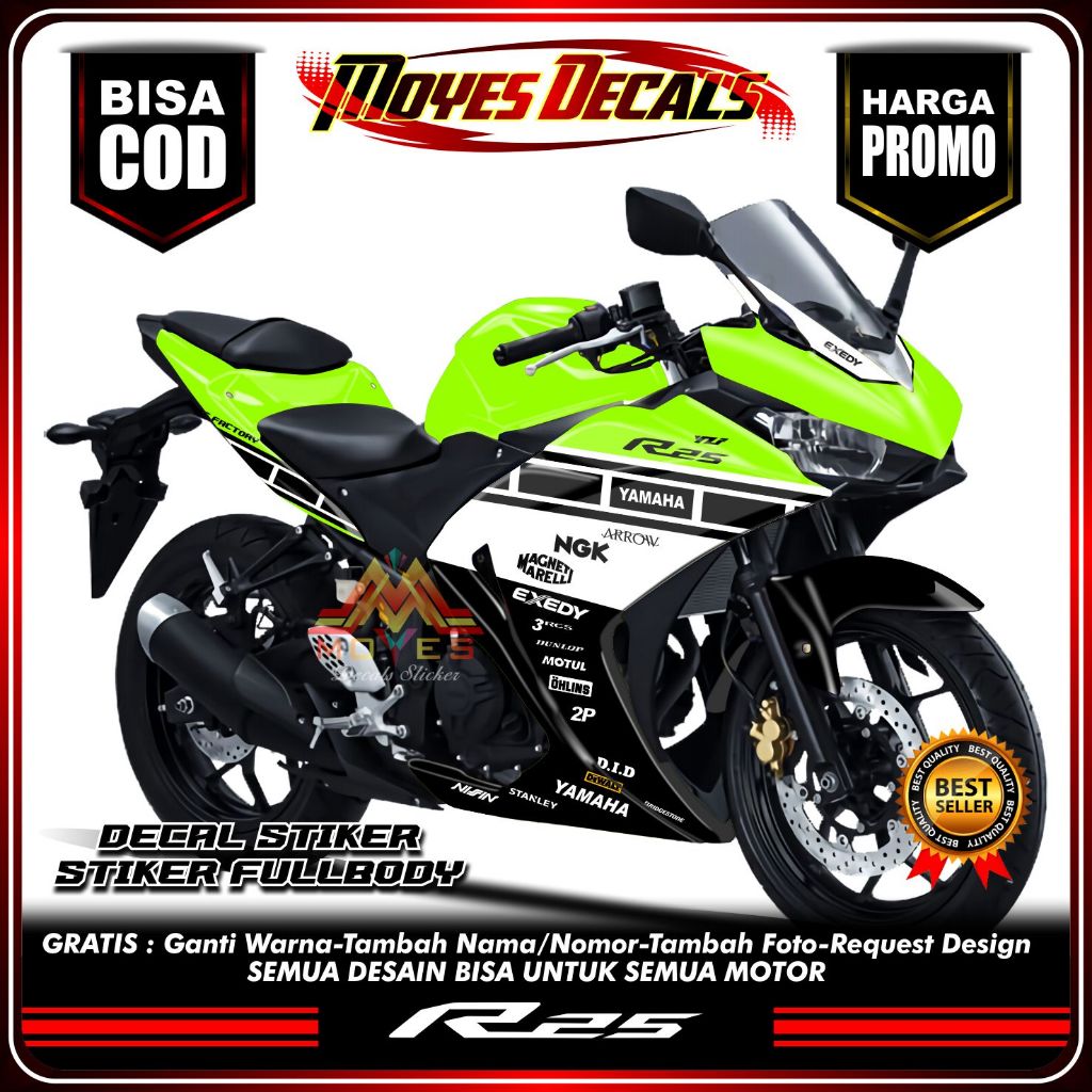 Yamaha R25 Fullbody Variation Sticker Decal Design Motiv Motogp ...