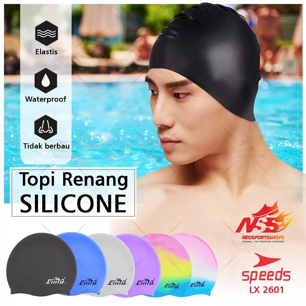 Silicone Rubber Swimming Cap/Swimming Cap/Child Adult Swimming Headgear Shopee Philippines