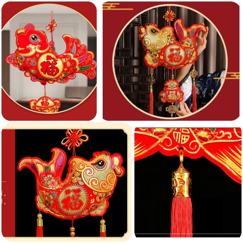 GANTUNGAN HIASAN DINDING Ht4142 Chinese New Year Wall Hanging Hanger 2024 Wall Display Hanger