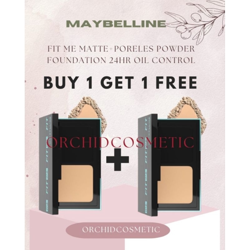 Maybelline Fit Me Matte Poreless Powder Foundation Spf44 Pa 24hr Oil Control 100 Original 0456