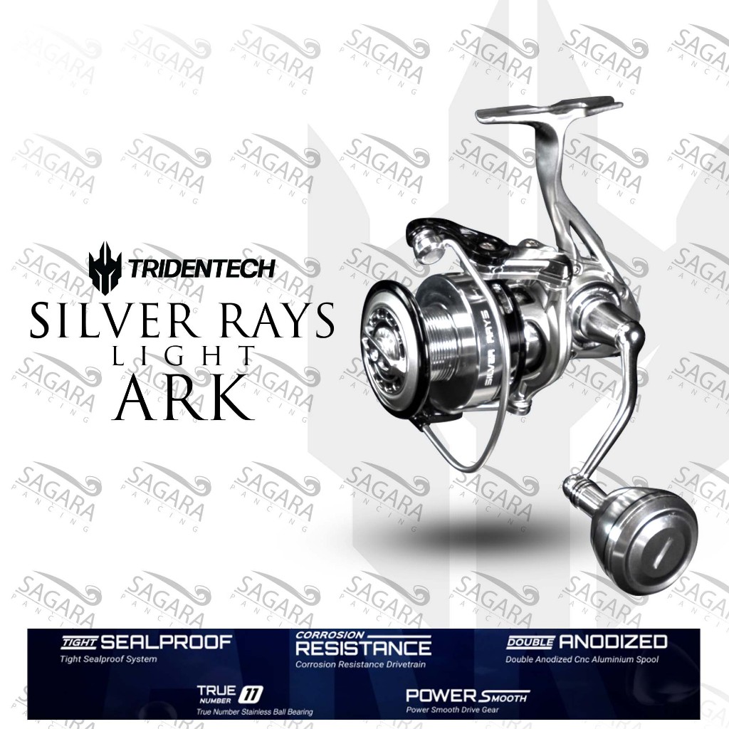 Tridentech Silver Rays Light ARK Reel Spinning Power Handle Fishing ...
