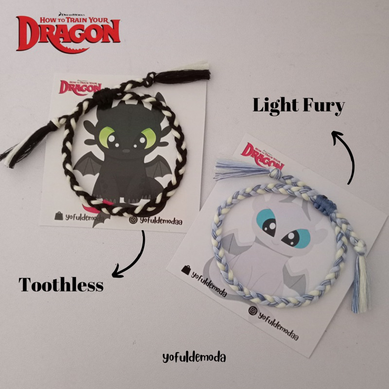Dragon Series Toothless & Light Fury Rope Bracelet / Rope Bracelet ...