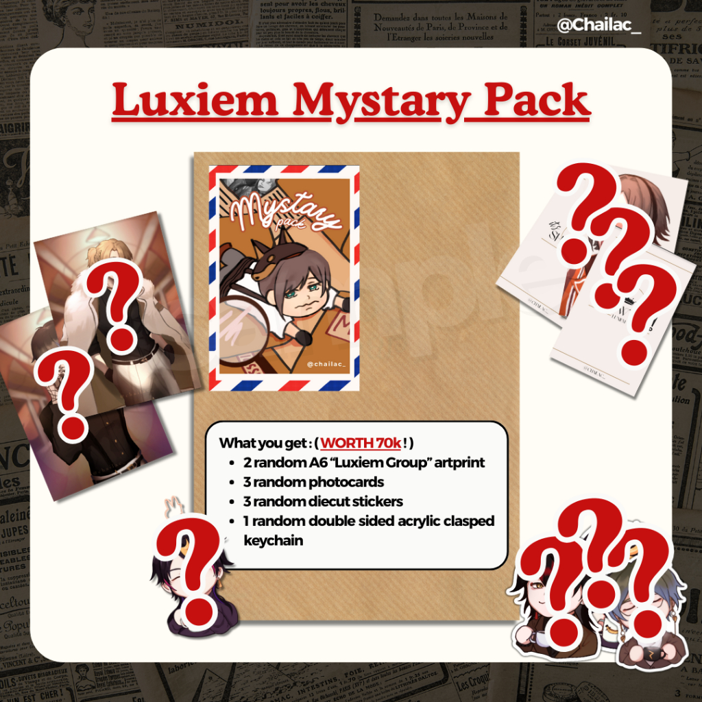 Mystery Pack Gacha Fanmerch Vtuber Luxiem Nijisanji EN - Luca Ike Shu ...