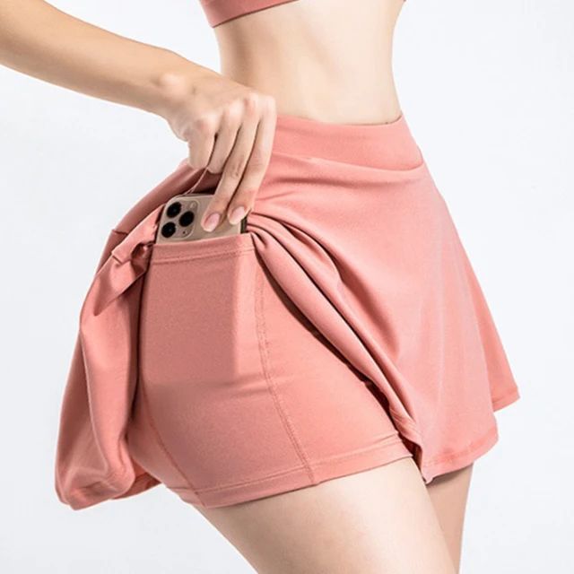 Pink leather hotsell skirt yoga