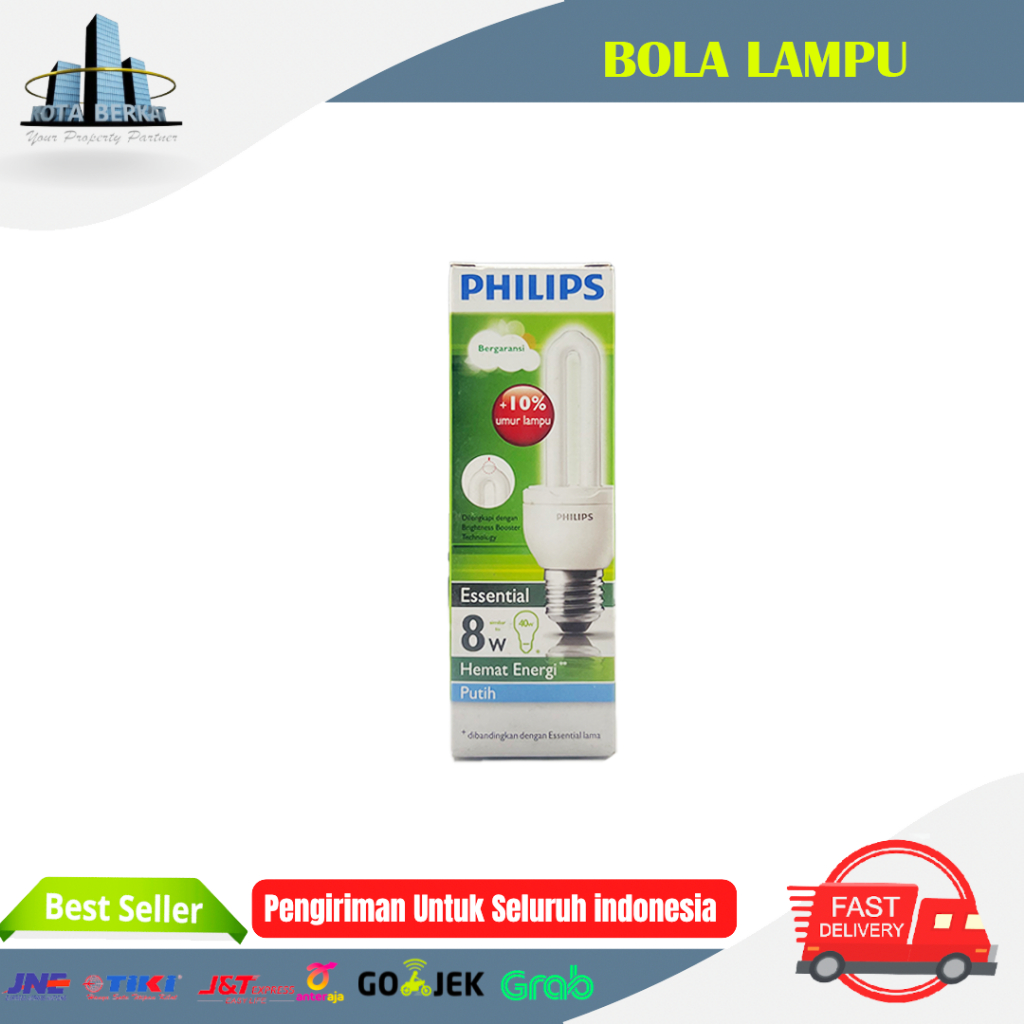 Philips Lamp/ PHILIPS ESSENTIAL 8W Energy Saving Light Bulb Shopee