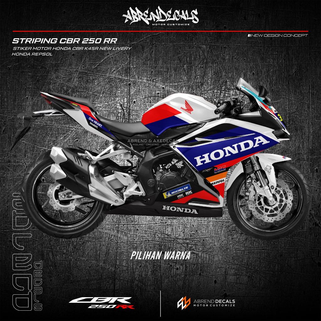 Cbr 150 RR LIVERY TEAM HONDA 2024 REPSOL STICKER / CBR 250RR MOTORCYCLE ...