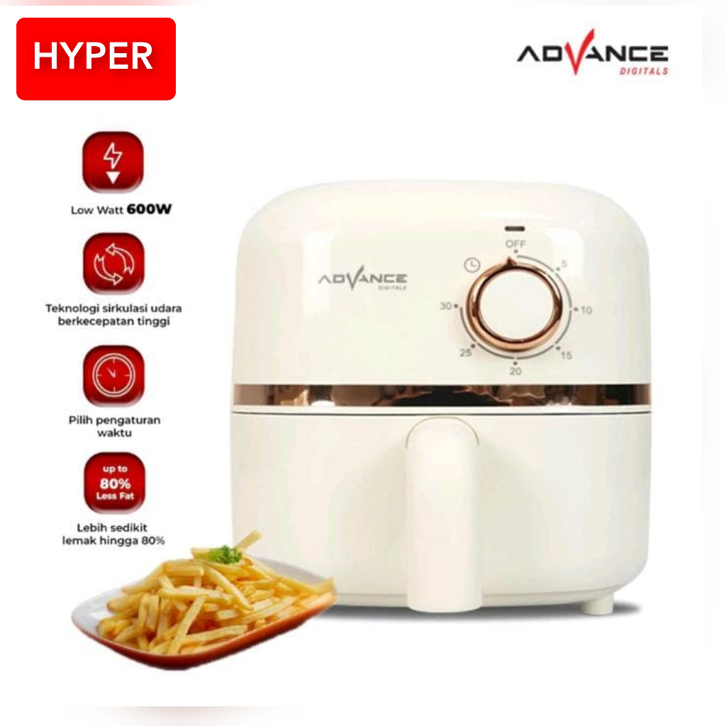 Hyper Advance Air Fryer Electric 2.5l Frying Without Oil 600W ADF24A Shopee Philippines