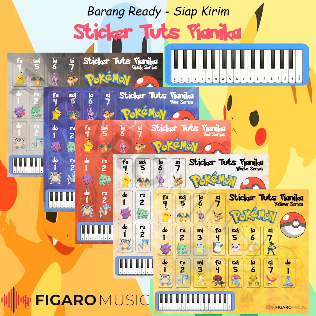 Pianika Pokemon Sticker Pianika Melodica Key Sticker Pokemon Series