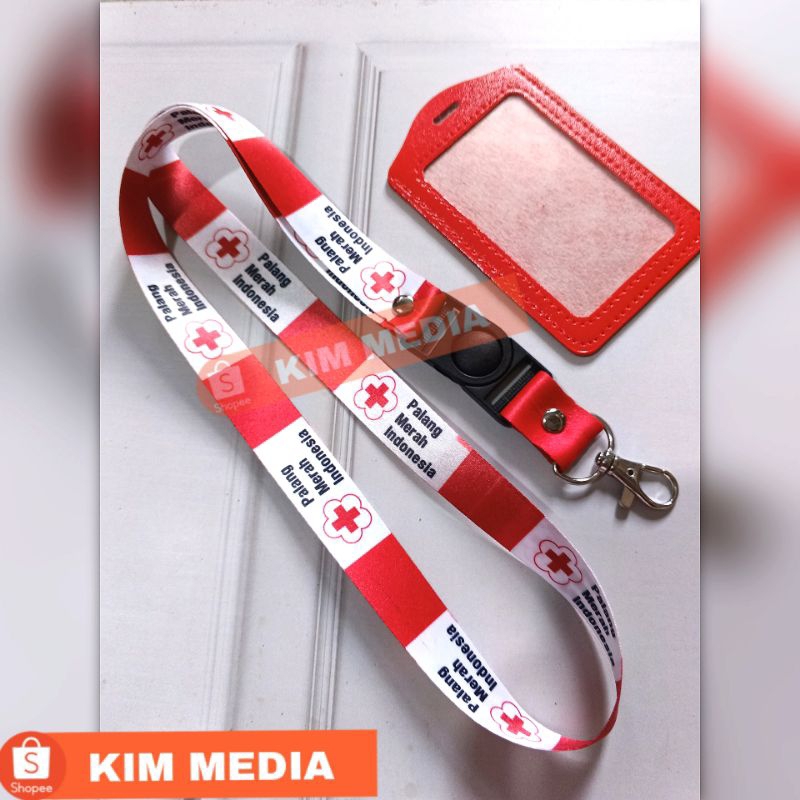 MERAH Pmi idcard Lanyard Strap (READY Stock) PMI Red Cross idcard ...