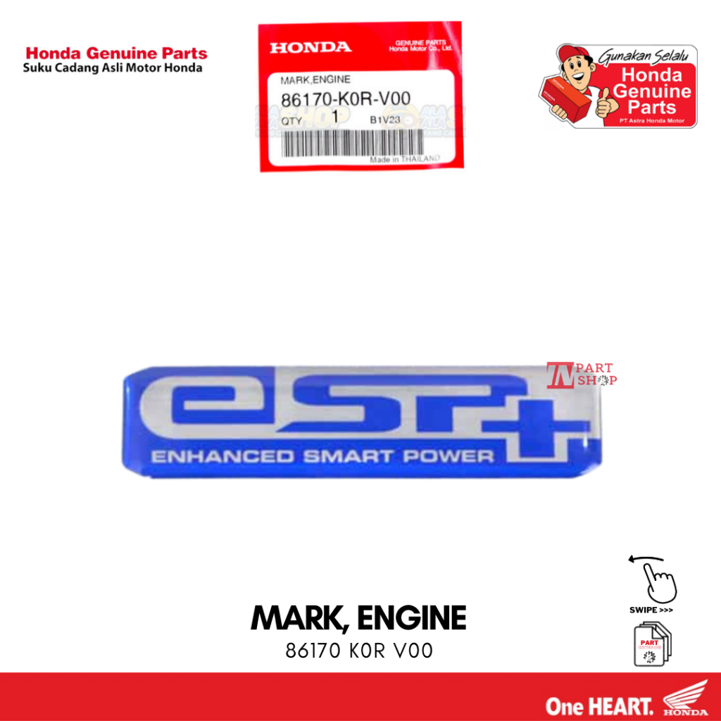 3d eSP+ Emblem (Mark Engine) – Honda Fi & eSP / 86170-K0R-V00 ...
