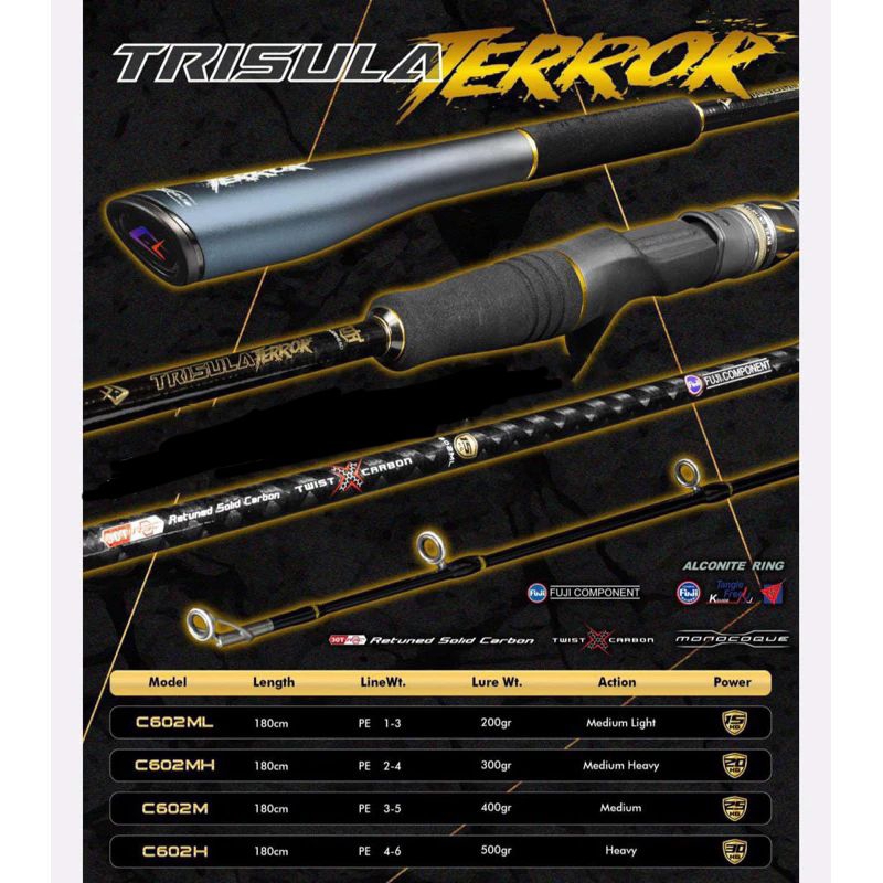 Jigging Rod OH Daido Trident Terror 602 Solid Carbon Shopee Philippines