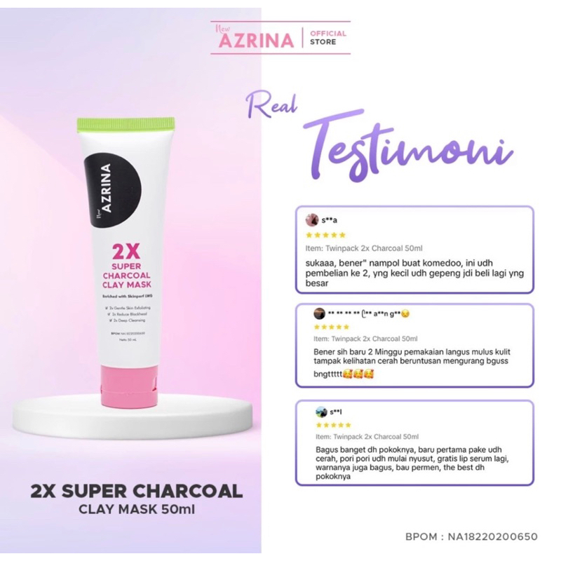 AZRINA 2X CHARCOAL CLAY MASK | Shopee Philippines