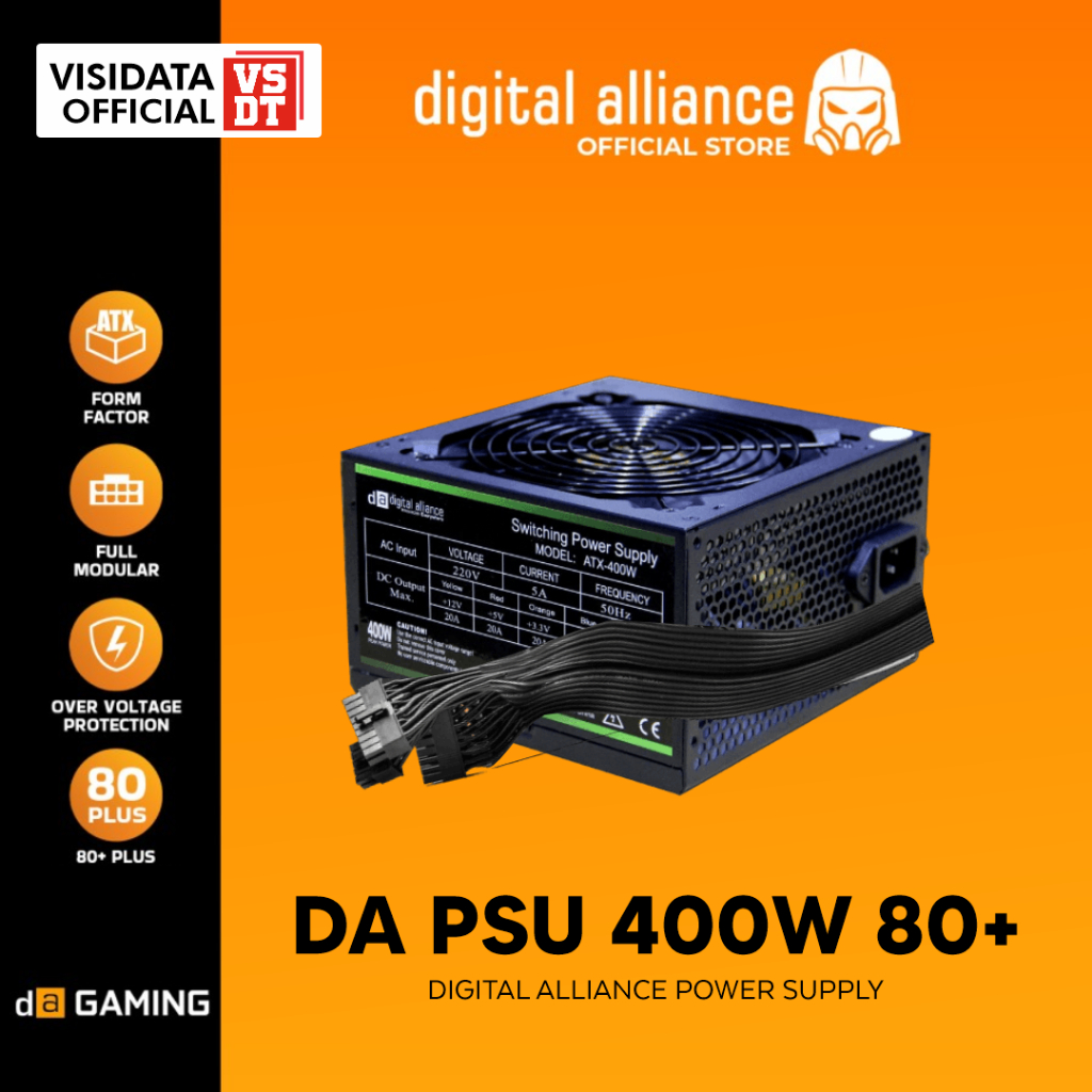 Digital Alliance PSU 400W 80+ Bronze Full Modular Power Supply Gaming ...