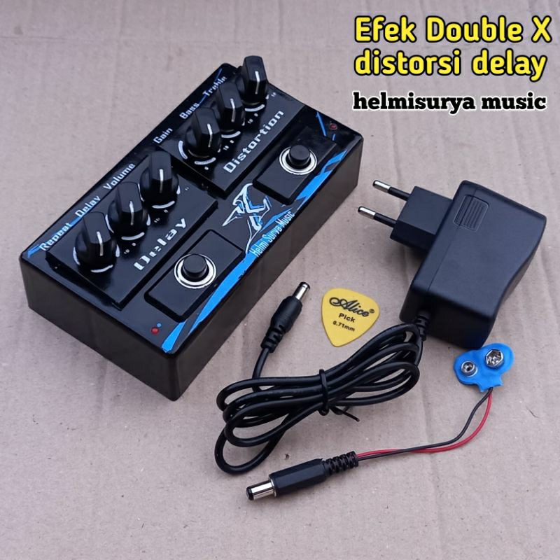 Guitar effects - double X delay distortion effect and adapter | Shopee ...
