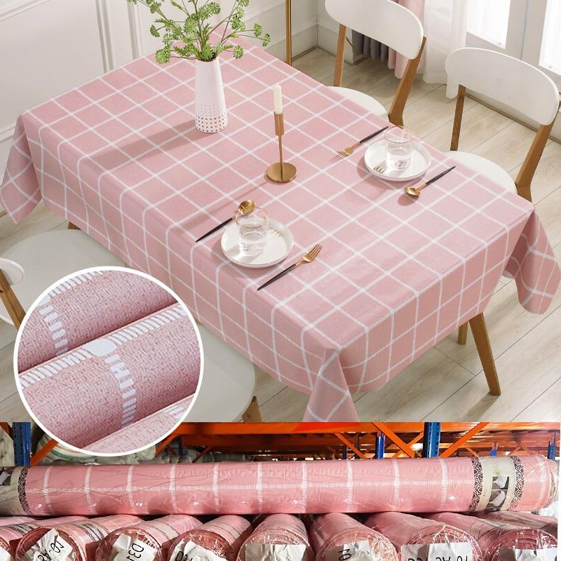 Best Selling!! D313A Dining Table Cloth With Plaid Pattern/ Waterproof