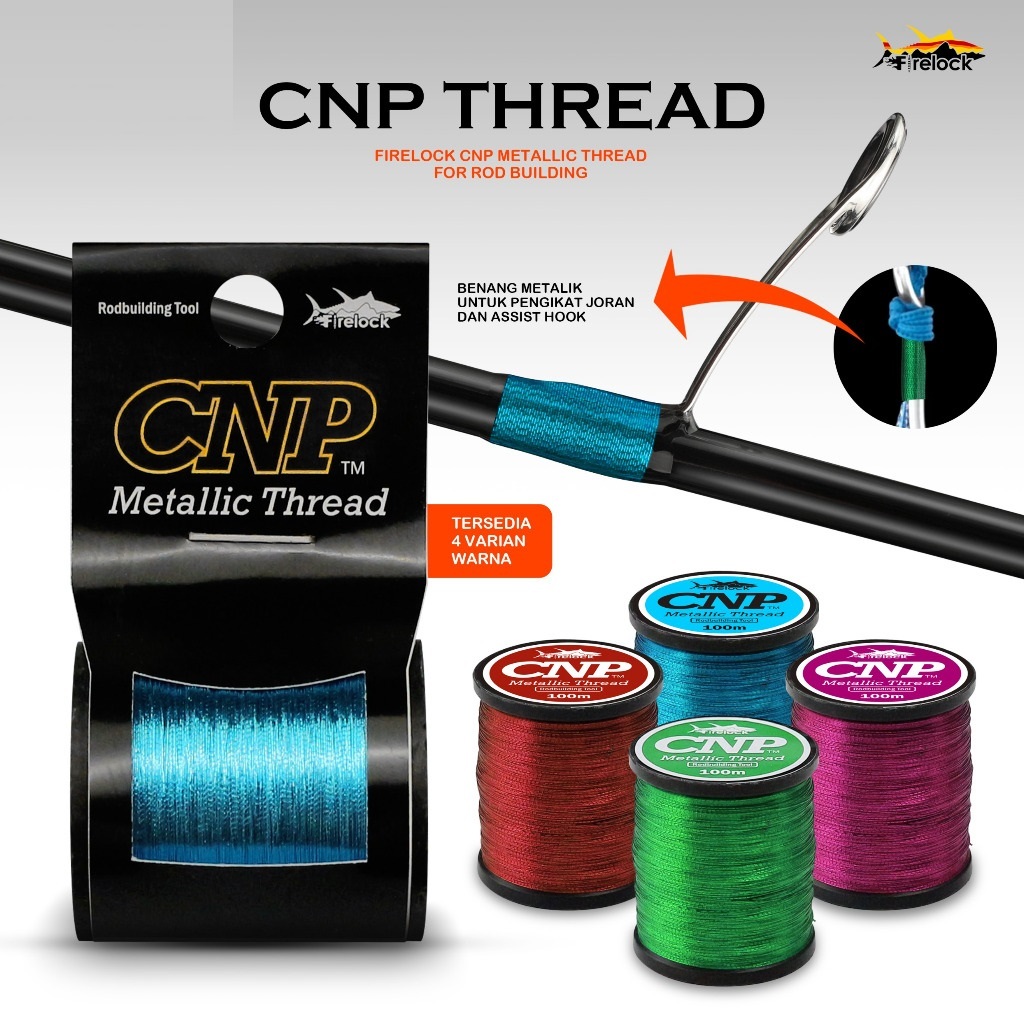 Firelock CNP Metallic Thread 100 Meters | Fishing Rod Ring Tie Thread ...