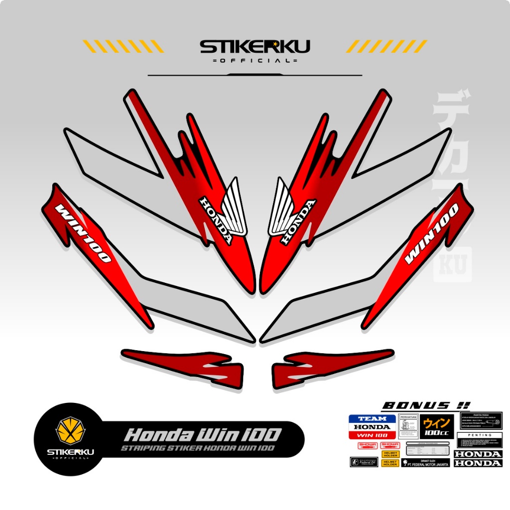 Honda WIN STRIPING / MOTIF 109 / WIN 100 STICKER / WIN 100 VIRAL ...