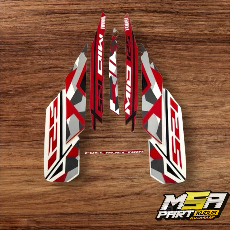 MERAH Stripping strip stickers sticker lis polet body Yamaha mio m3 125 ...