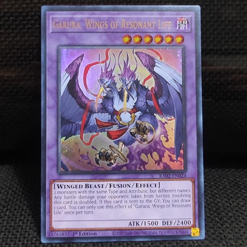Yugioh TCG Garura Card, Wings of Resonant Life Ultra Rare UR ORI RA02