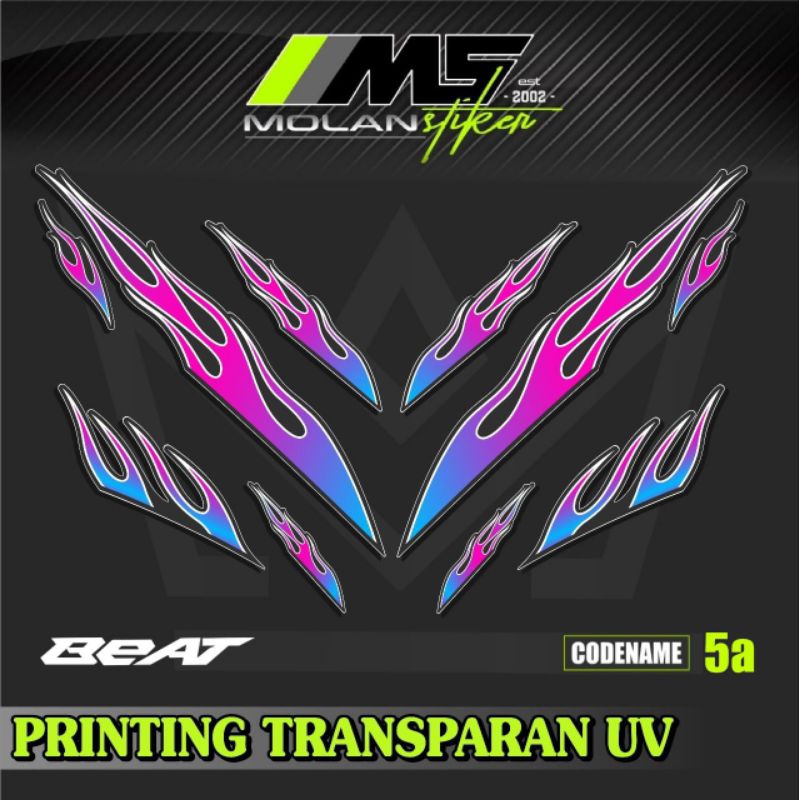Decal Sticker Striping Variation Transparent Uv Beat Pop Api Honda Beat ...