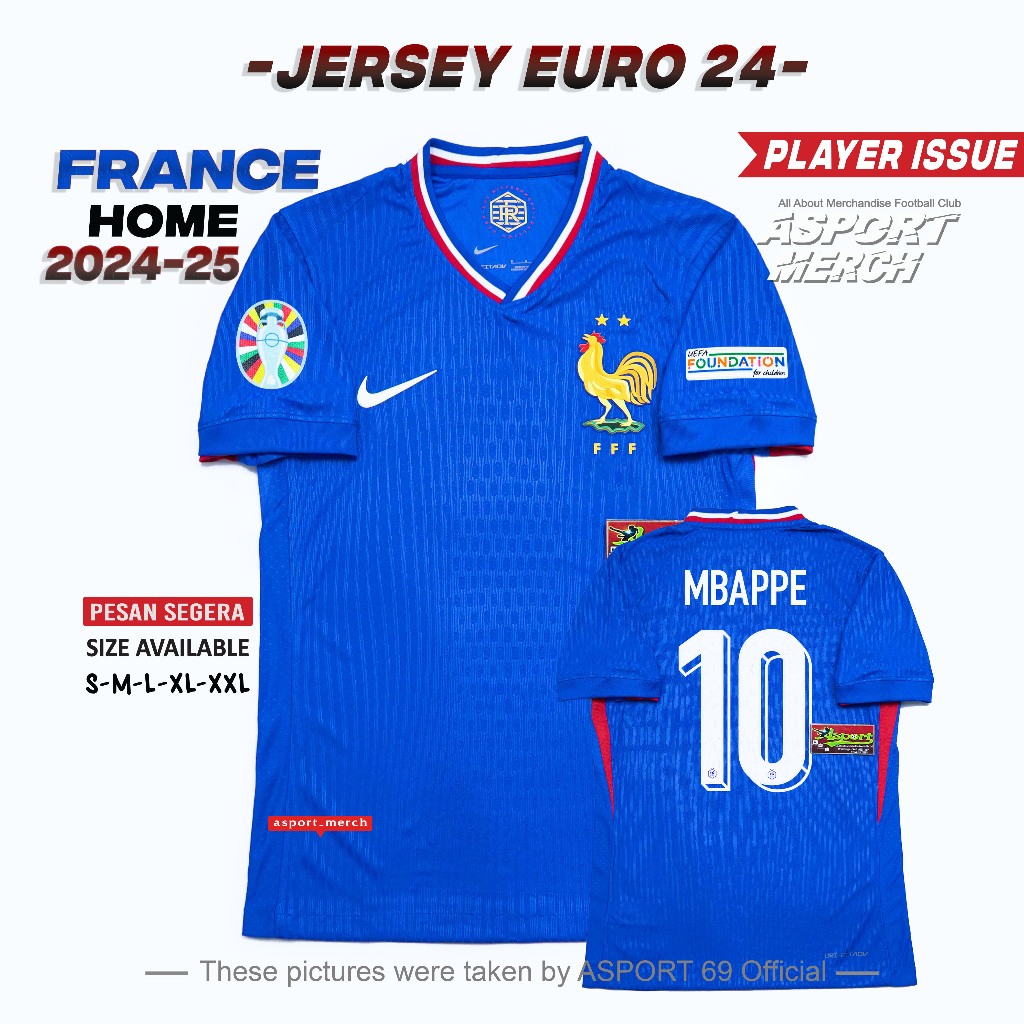 New 2024 FRANCE JERSEY PLAYER ISSUE JERSEY Ball FRANCE HOME EURO 2024 ...