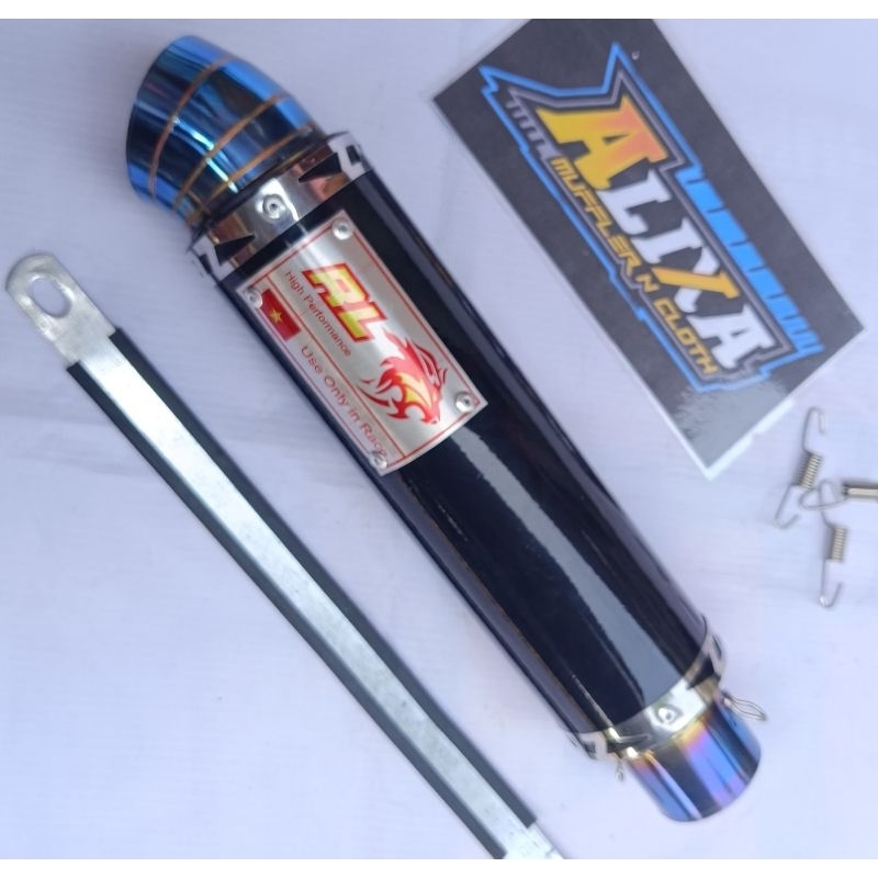 Red LEO RACING EXHAUST CANISTER ONLY OPEN FOR EX5 KRISS WAVE DASH