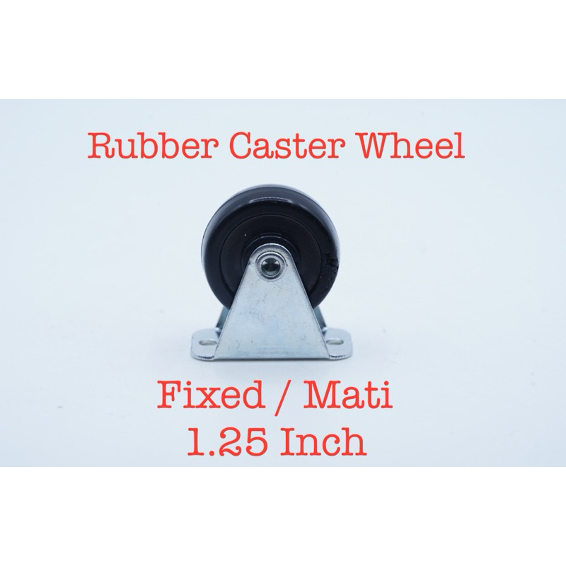 Rubber Wheels Caster Wheel 1.25 Inch Dead Fixed Caster Rubber 1.25 ...