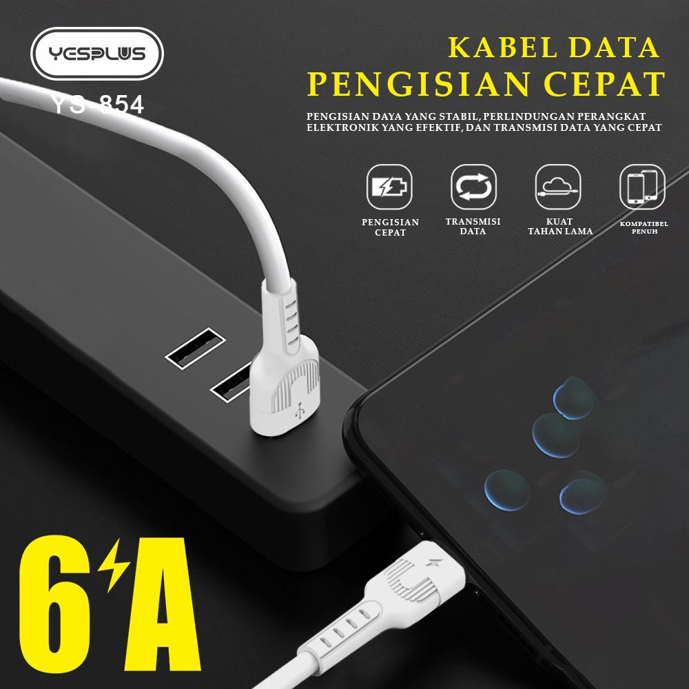 Yesplus ys-854 data cable fast charging quick charge 6a 2.4a for micro ...