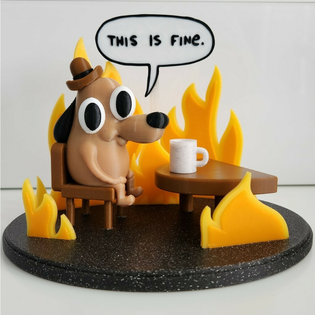 This is Fine Dog Cute Dog Meme Memes Table Room Decoration Display ...
