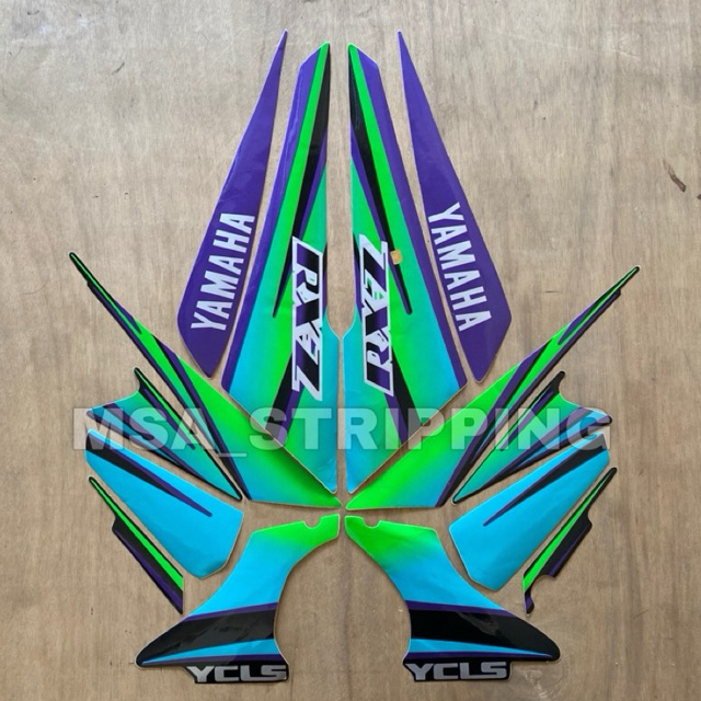 HIJAU UNGU Stripping strip sticker sticker lis Pole body Yamaha RX Z Th ...