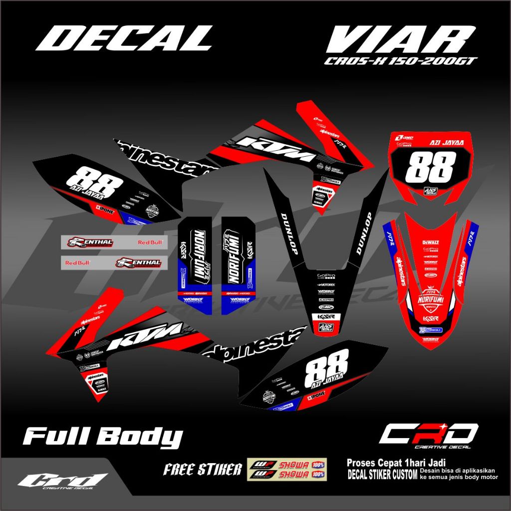 New Viar X Cross 150 Decal Full Body Decal Viar X Cross 200 GT Full ...