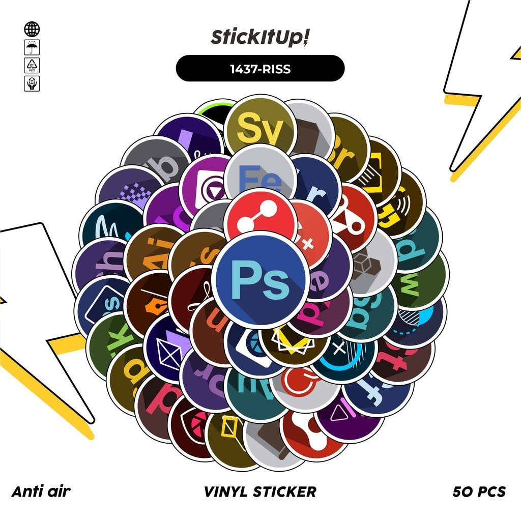 HP COD COD COD COD 100 Pcs Stickers Pack Rounded Icon Software Cute ...