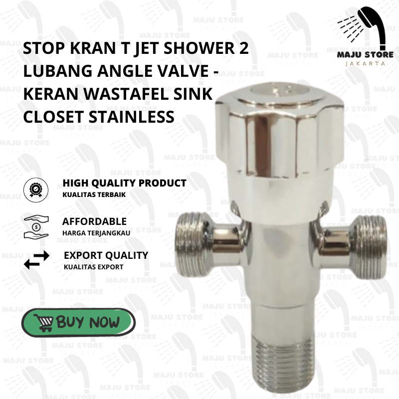 (MSJ) Stop T Jet Shower Faucet 2 Holes Angle Valve Stainless Closet