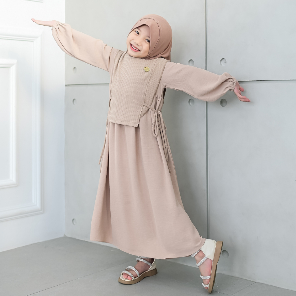 Dera Kids Shakira Long Dress Material Crinkle Airflow Mix Mango Knit ...