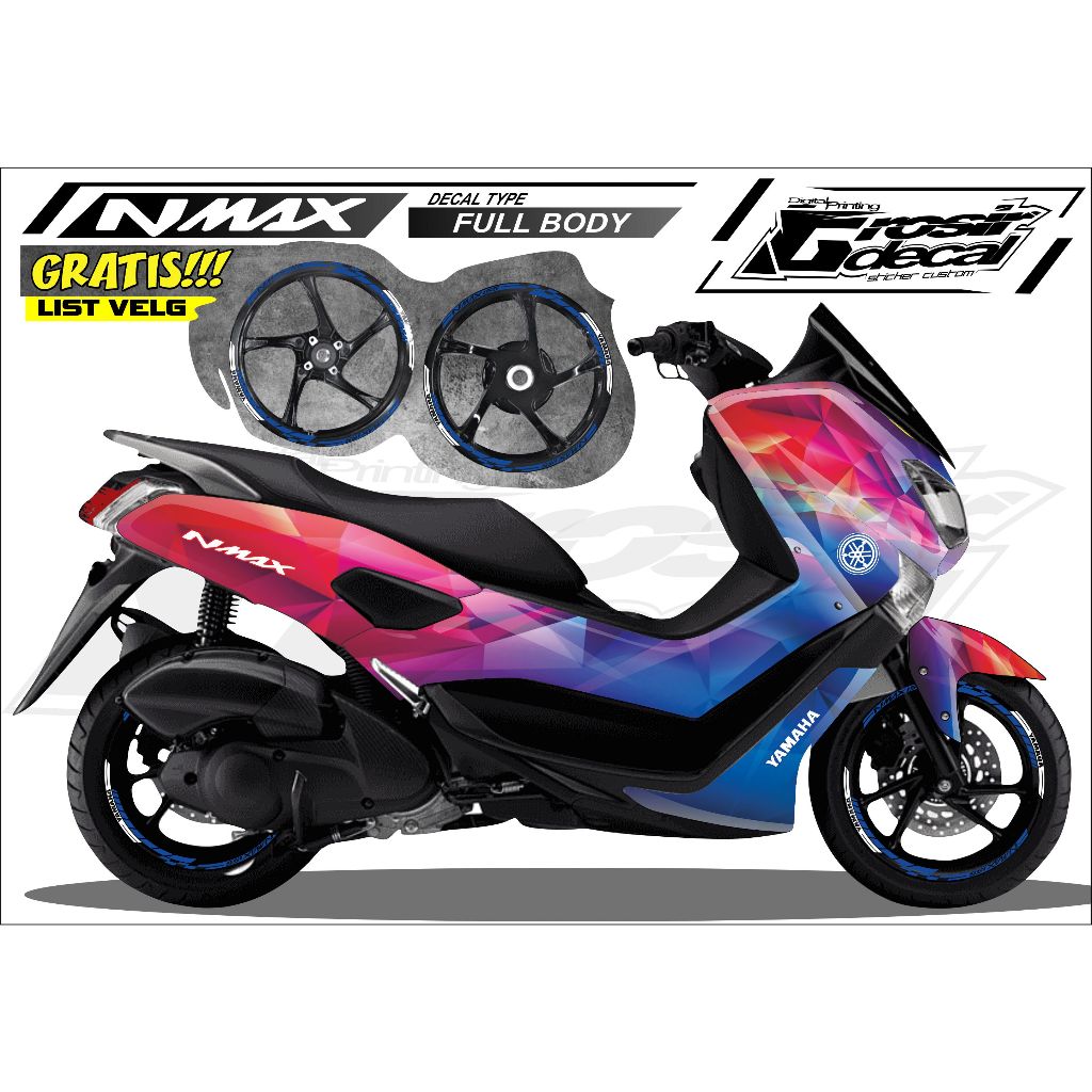 Decal Sticker NMAX Sticker Coolest Full Body Bonus List Rim Sticker ...