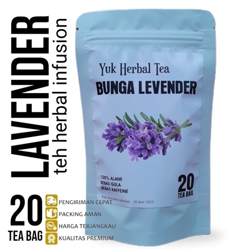 Lavender tea/LAVENDER Flower tea Contains 20 tea Bags herbal infusion ...