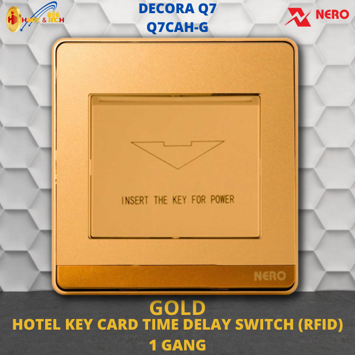 Nero DECORA Gold Q7CAH-Hotel Key Card Time Delay Switch 1gang (RFID ...