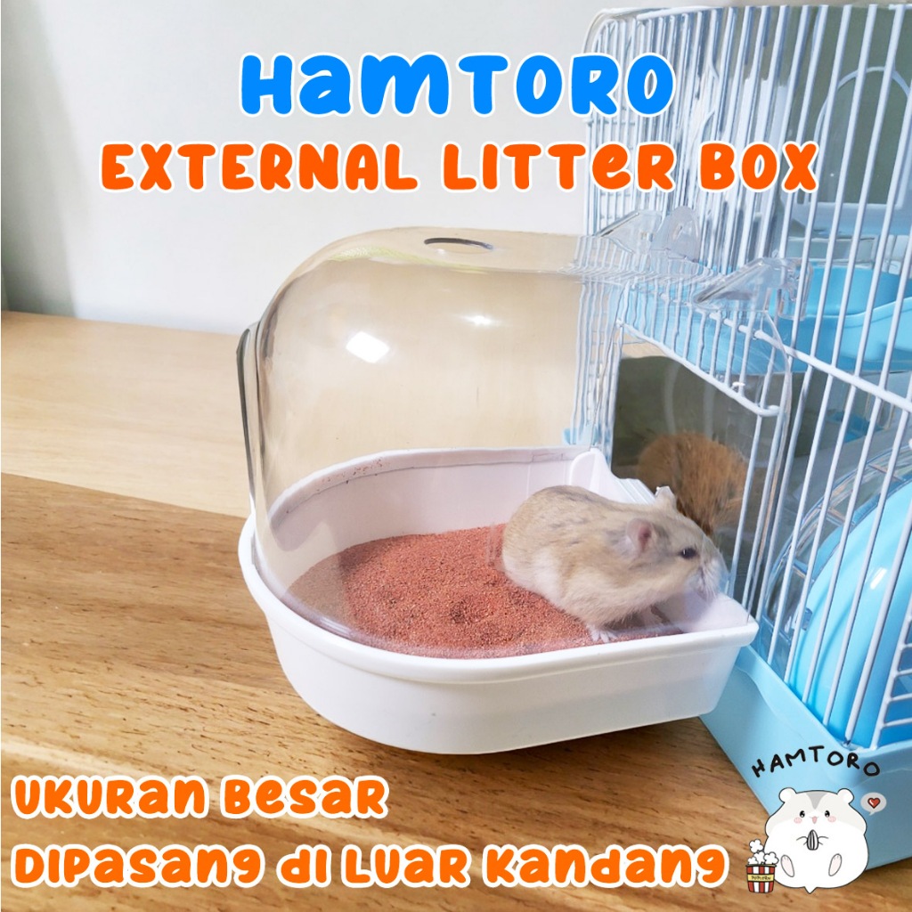 Hamtoro External Litter Box Large Size For Hamster, Bird, Hedgehog