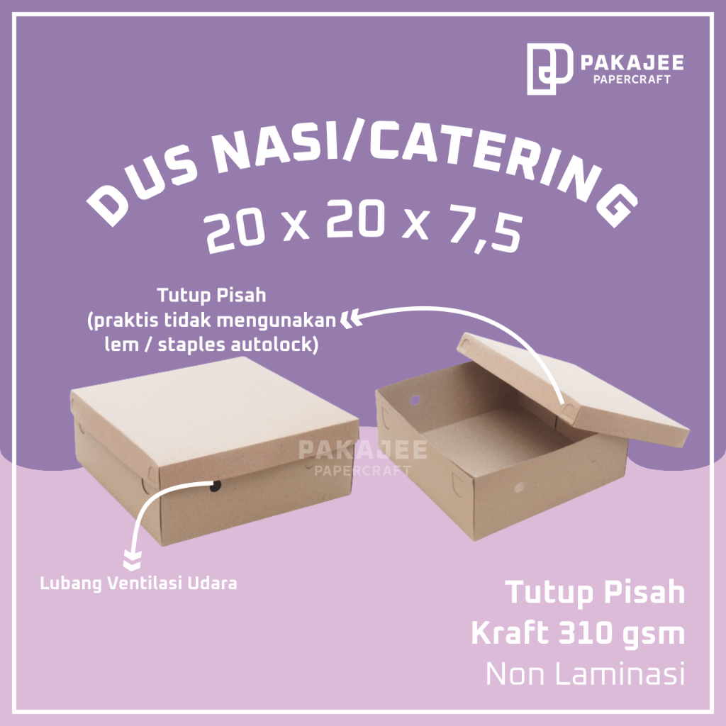 Pakajee - Catering Rice Box 20x20x7,5 Chocolate Box Rice Box Cake Food ...