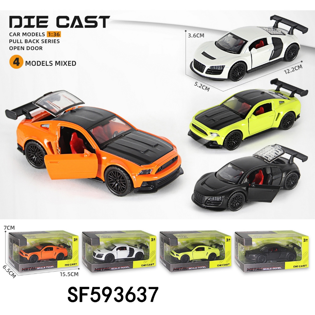 (Can Open Door & Front Hood) JW Collection Of 1:36 Scale Diecast Boys ...