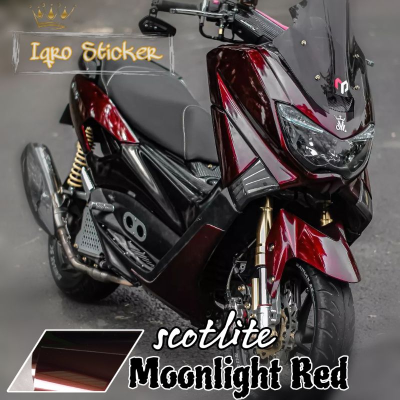 HITAM MERAH Sticker SCOTLITE BLACK LEMBAYUNG RED MOONLIGHT RED STICKER ...